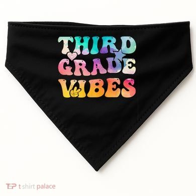 3rd Grade Vibes Back To School Retro Third Grade Teachers USA-Made Doggie Bandana