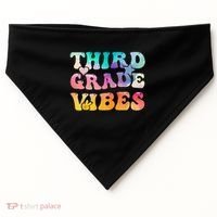 3rd Grade Vibes Back To School Retro Third Grade Teachers USA-Made Doggie Bandana thumb 0