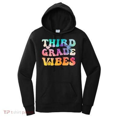 3rd Grade Vibes Back To School Retro Third Grade Teachers Women's Hoodie