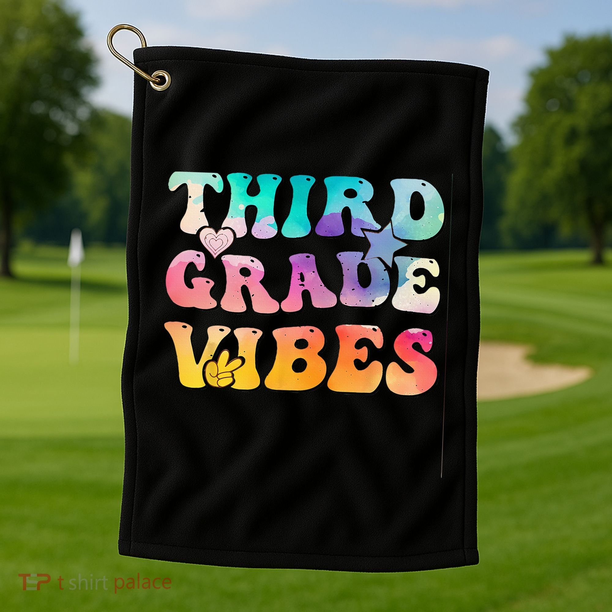 3rd Grade Vibes Back To School Retro Third Grade Teachers Golf Towel
