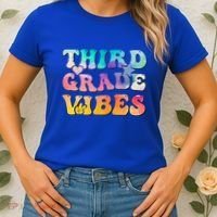 3rd Grade Vibes Back To School Retro Third Grade Teachers Women's T-Shirt thumb 2