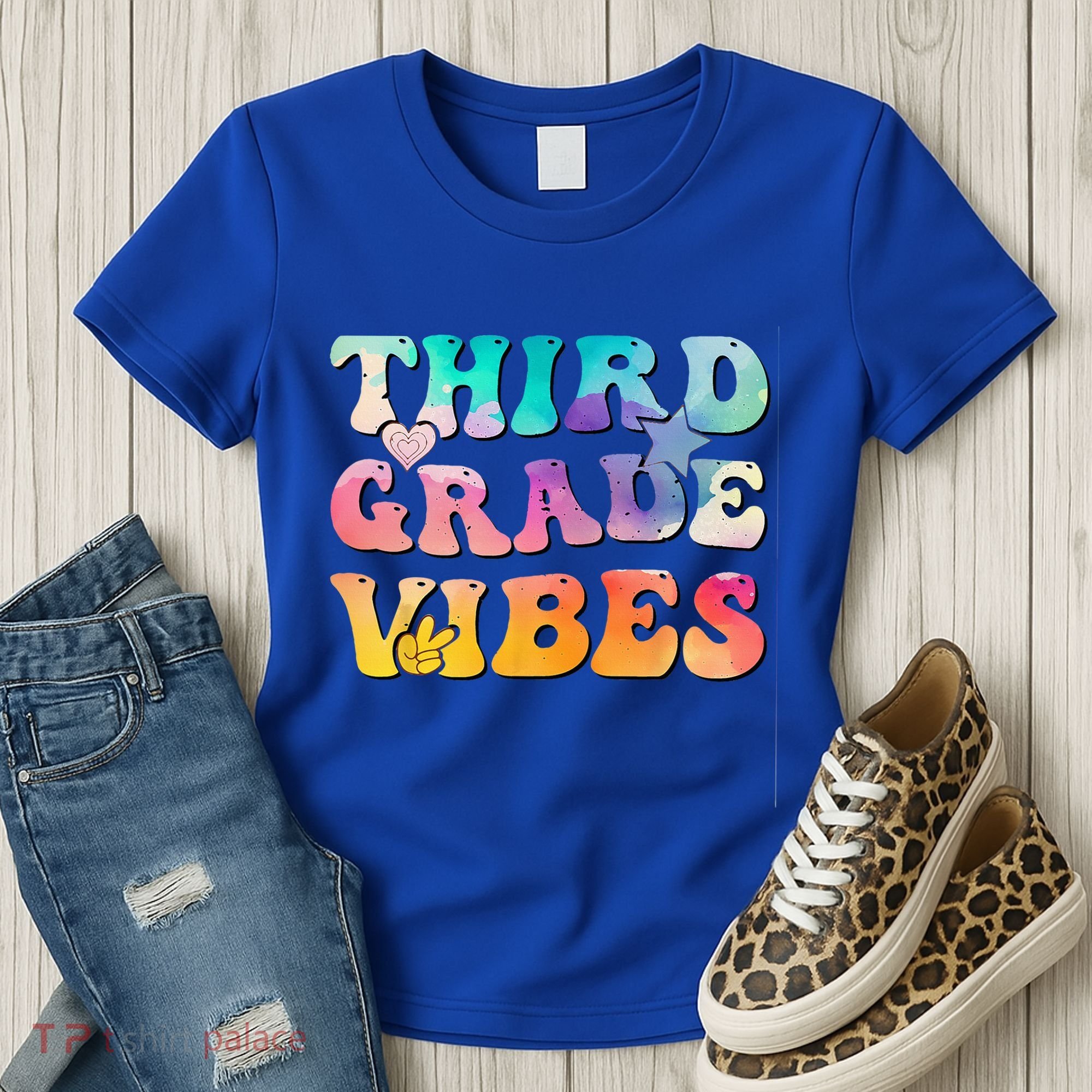 3rd Grade Vibes Back To School Retro Third Grade Teachers Women's T-Shirt