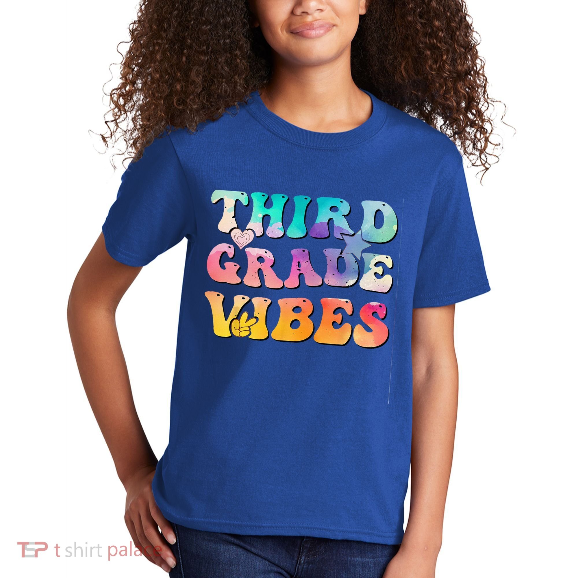 3rd Grade Vibes Back To School Retro Third Grade Teachers Kids T-Shirt