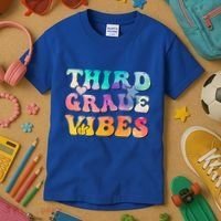 3rd Grade Vibes Back To School Retro Third Grade Teachers Kids T-Shirt thumb 3