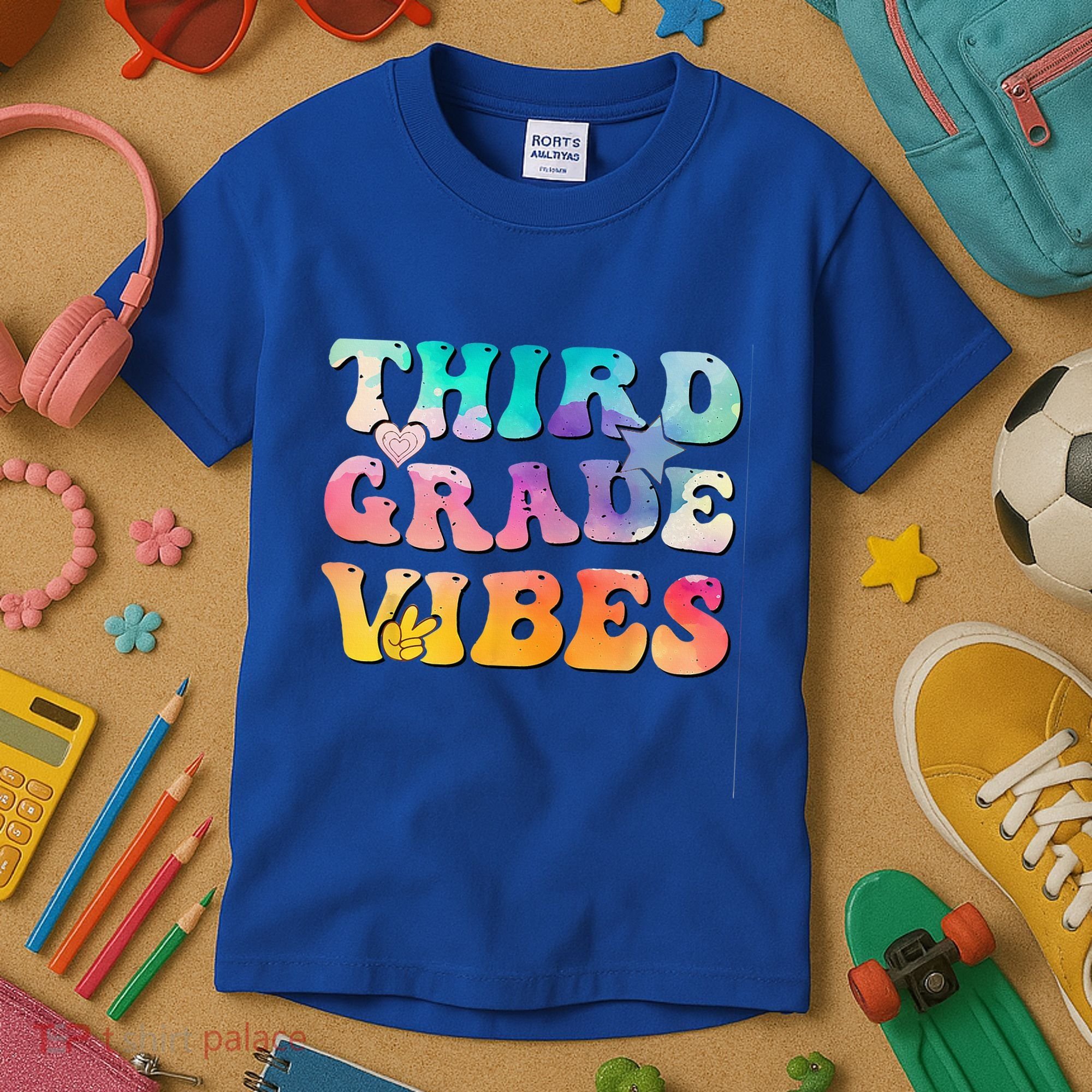 3rd Grade Vibes Back To School Retro Third Grade Teachers Kids T-Shirt