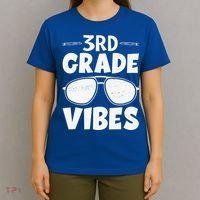 3rd Grade Vibers Glassess Teacher Student Back To School T-Shirt thumb 4