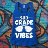 3rd Grade Vibers Glassess Teacher Student Back To School Women's Tank Top thumb 3