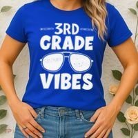 3rd Grade Vibers Glassess Teacher Student Back To School Women's T-Shirt thumb 2