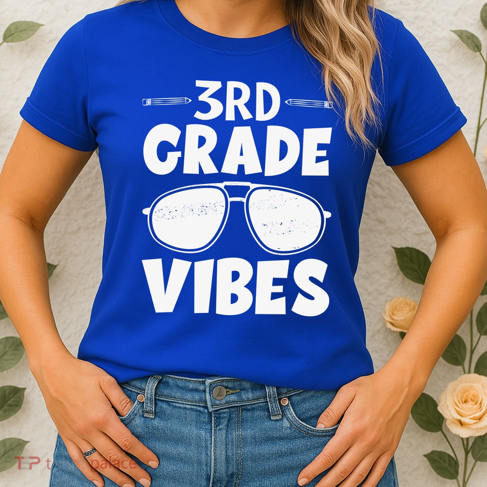 3rd Grade Vibers Glassess Teacher Student Back To School Women's T-Shirt