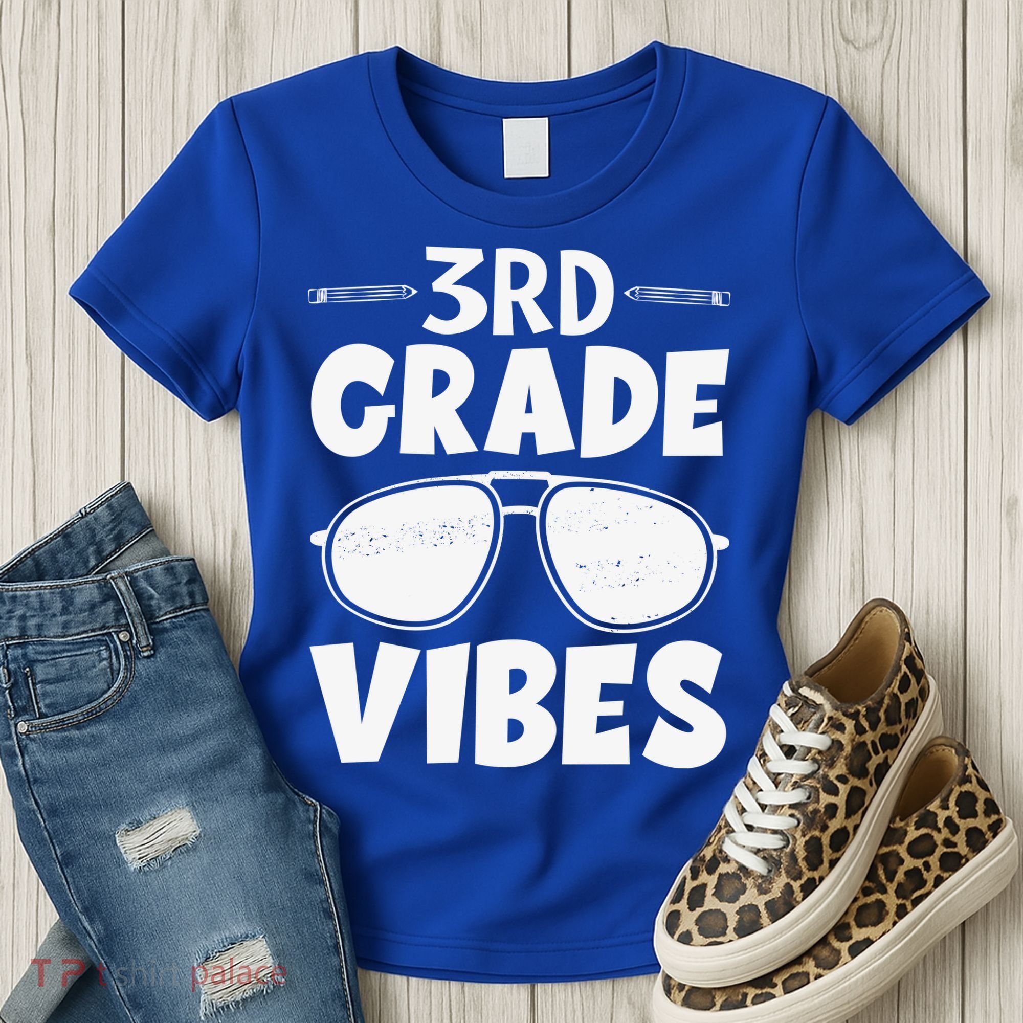 3rd Grade Vibers Glassess Teacher Student Back To School Women's T-Shirt