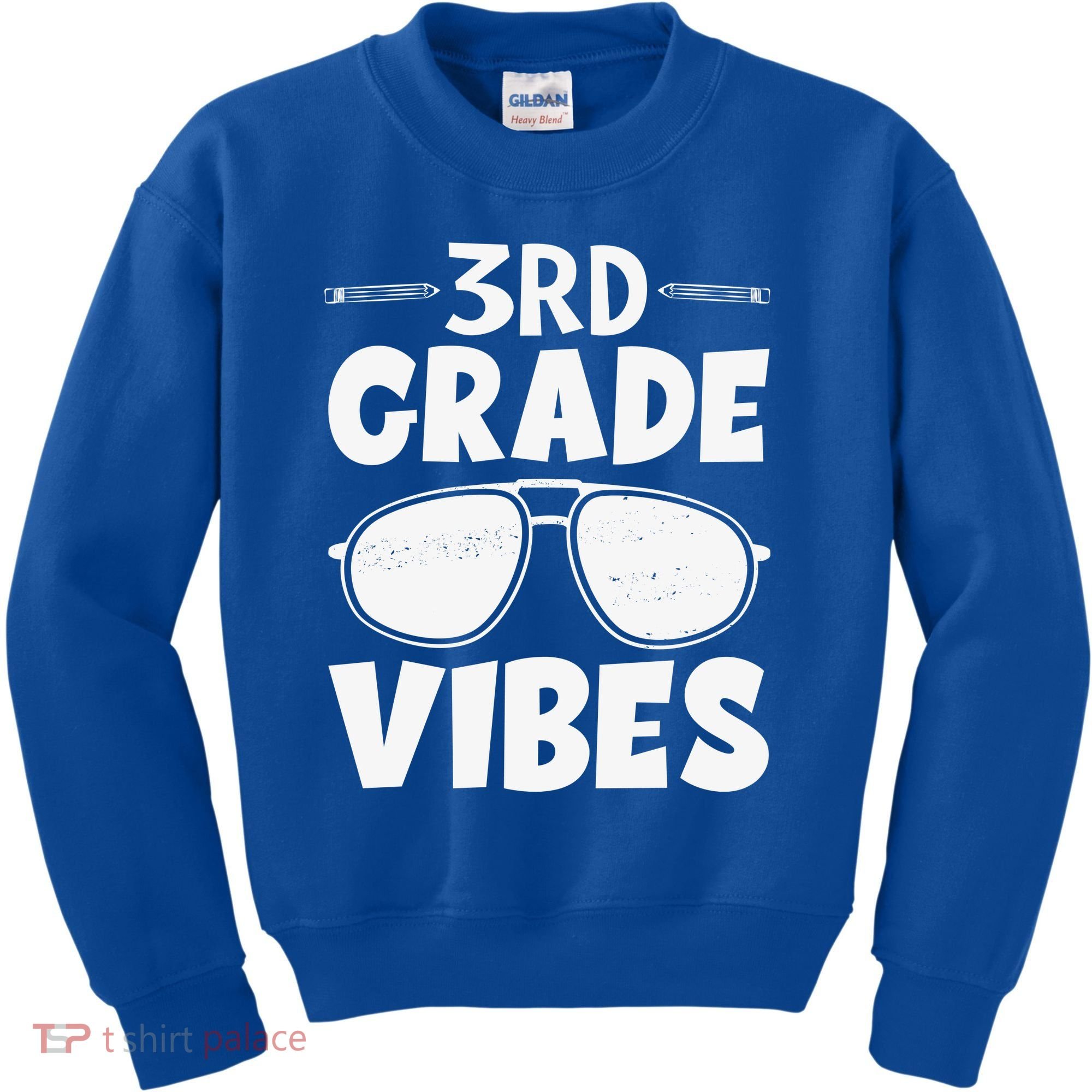 3rd Grade Vibers Glassess Teacher Student Back To School Kids Sweatshirt