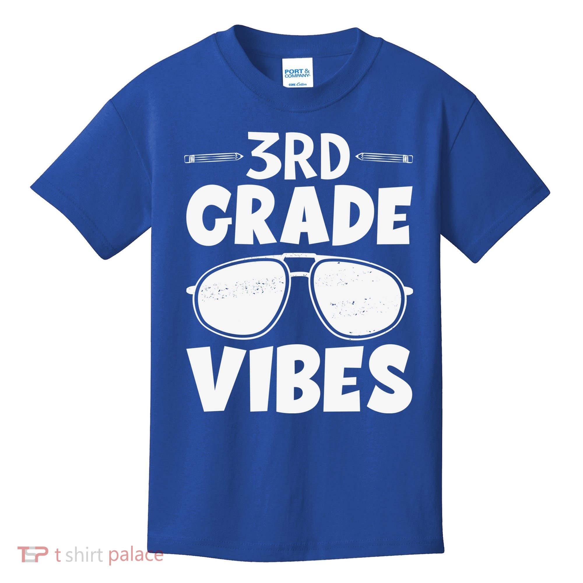 3rd Grade Vibers Glassess Teacher Student Back To School Kids T-Shirt