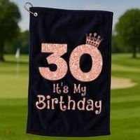 30 ItS My Birthday 30 Years Old Happy 30th Birthday Golf Towel thumb 1