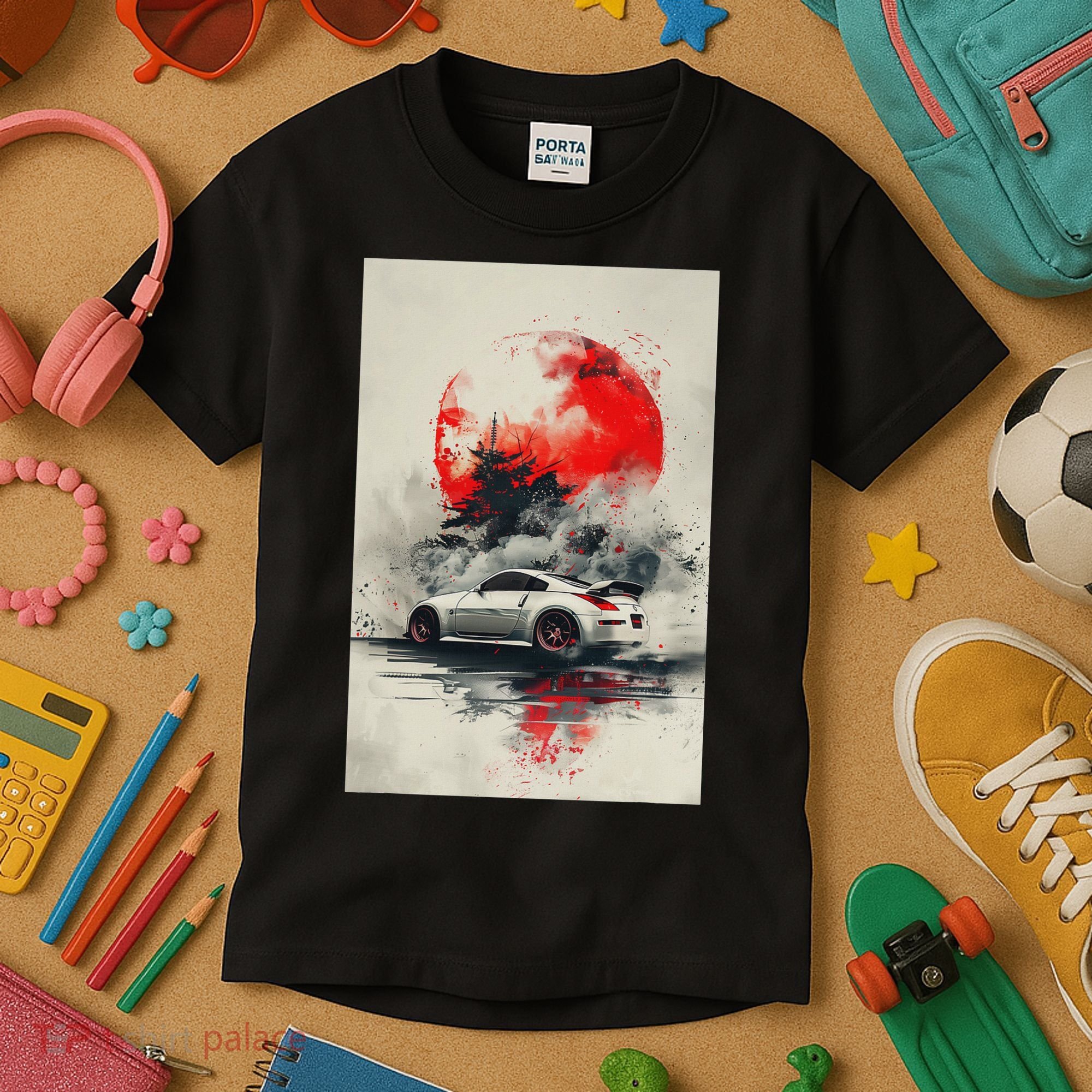 350 Jdm Race Car Scene Z33 Tuning Drift Import Kids T-Shirt