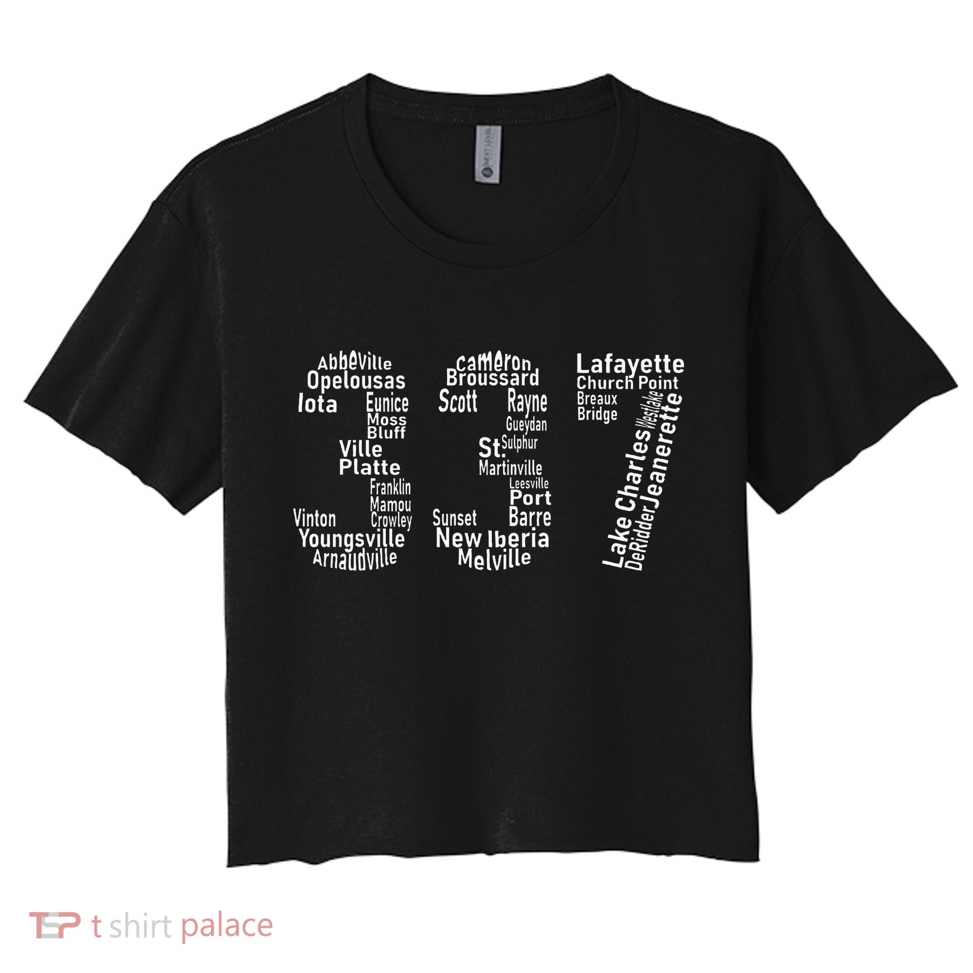 337 Lafayette Lake Charles Louisiana Acadiana Area Code Women's Crop Top Tee