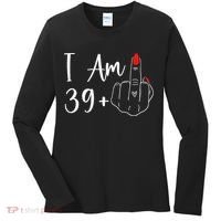 39+1 Middle Finger The Ultimate 40th Birthday Gift Women's Long Sleeve Shirt thumb 0