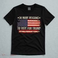 34 More Reasons To Vote For Trump Us Flag Convicted Felon T-Shirt thumb 5