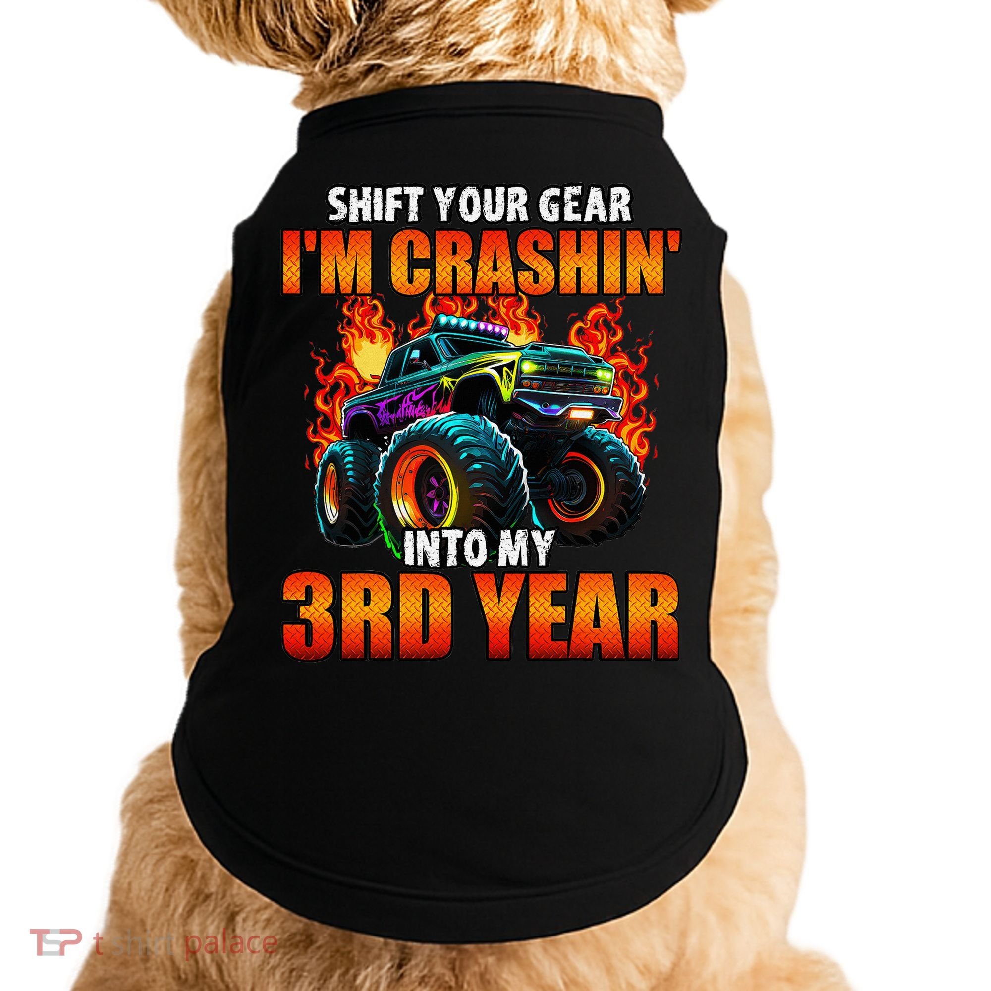 3rd Monster Truck Birthday Party Birthday Doggie Tank