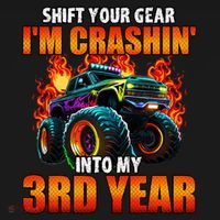 3rd Monster Truck Birthday Party Birthday Women's Hoodie thumb 2