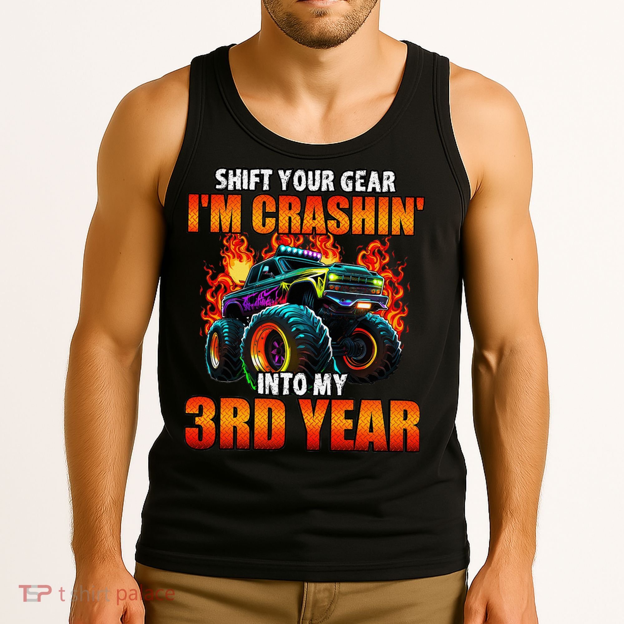 3rd Monster Truck Birthday Party Birthday Tank Top