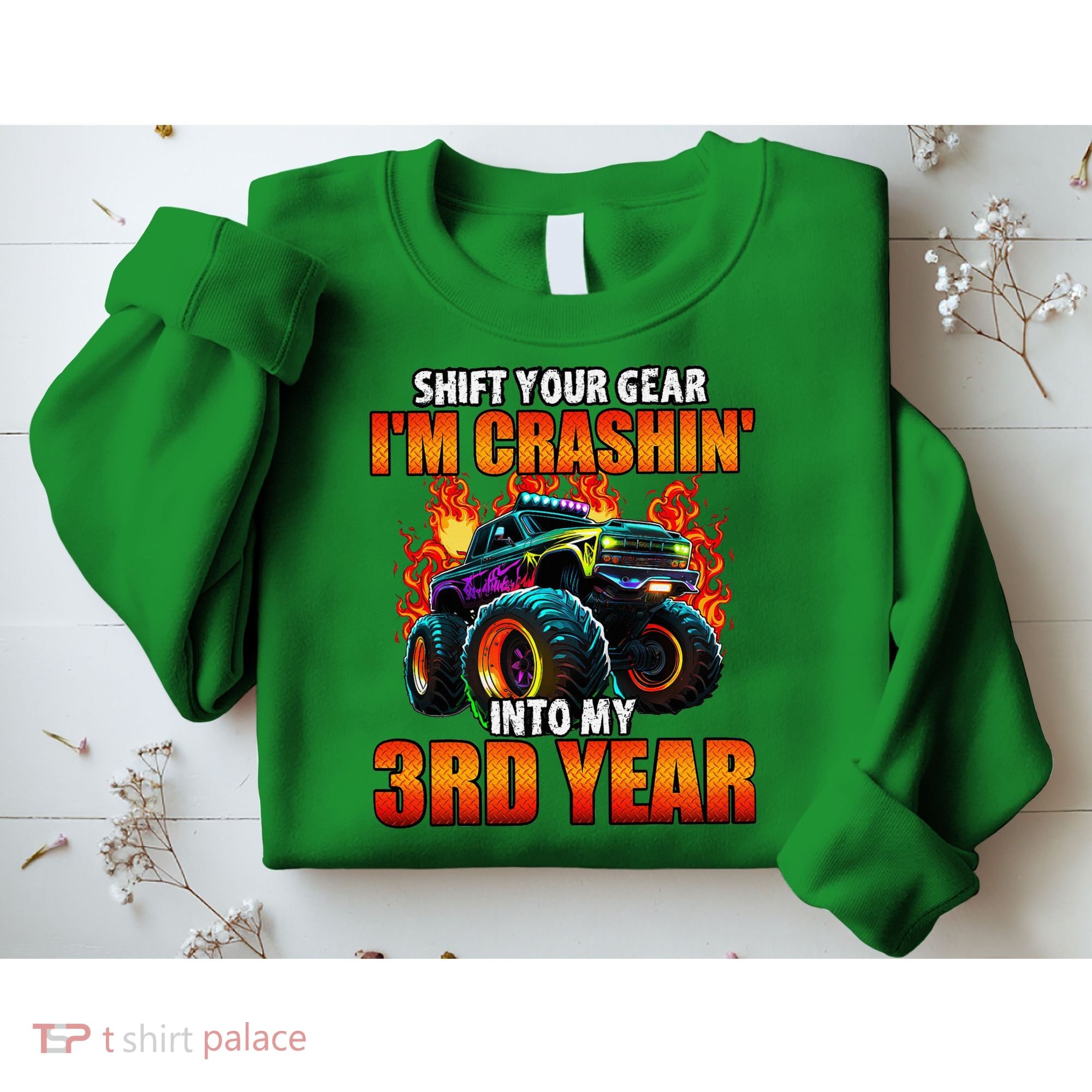 3rd Monster Truck Birthday Party Birthday Sweatshirt