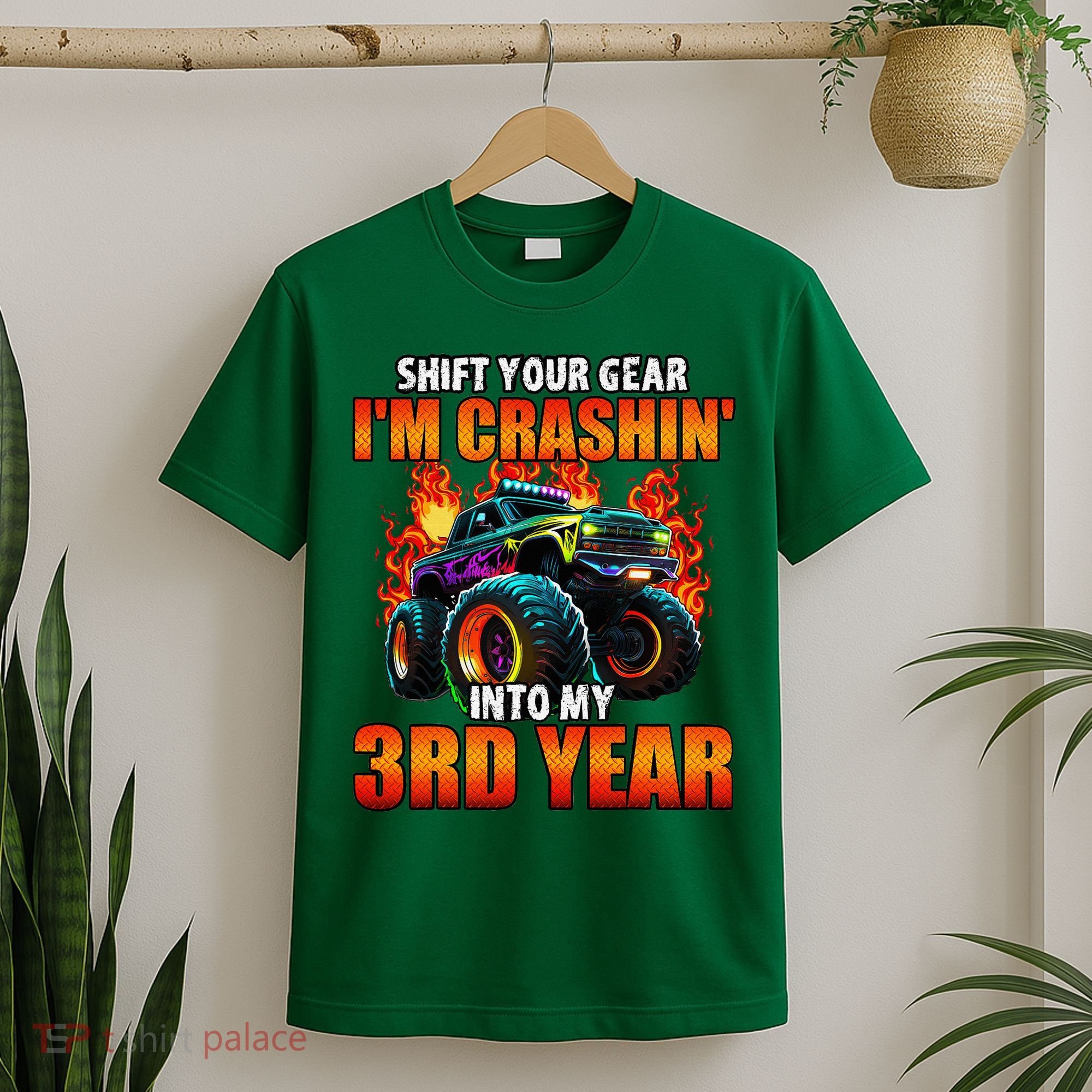 3rd Monster Truck Birthday Party Birthday T-Shirt