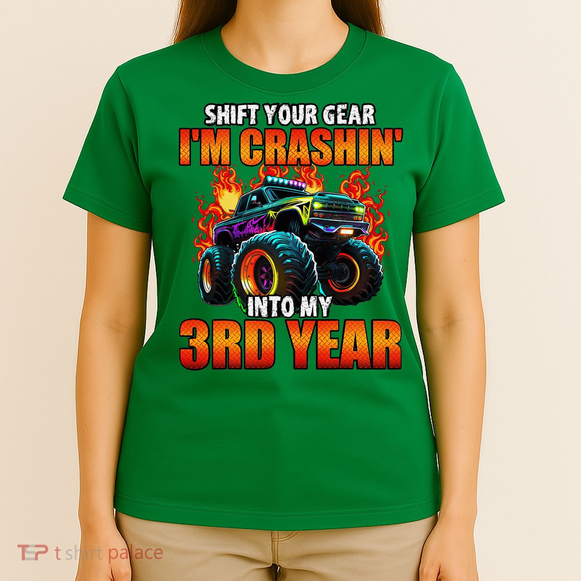 3rd Monster Truck Birthday Party Birthday T-Shirt