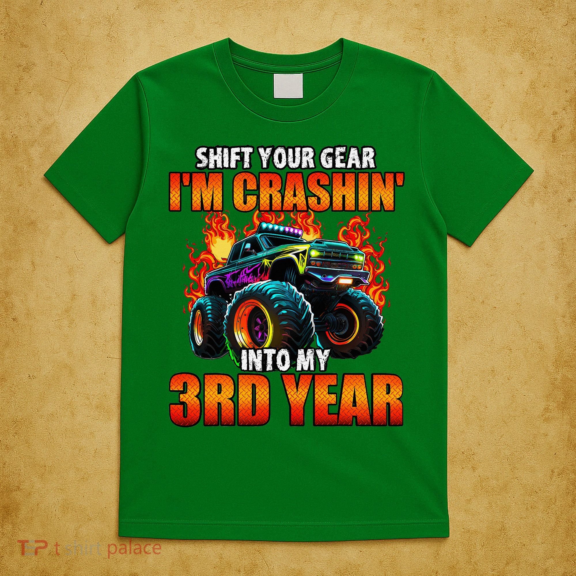 3rd Monster Truck Birthday Party Birthday T-Shirt
