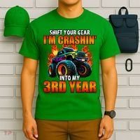 3rd Monster Truck Birthday Party Birthday T-Shirt thumb 6