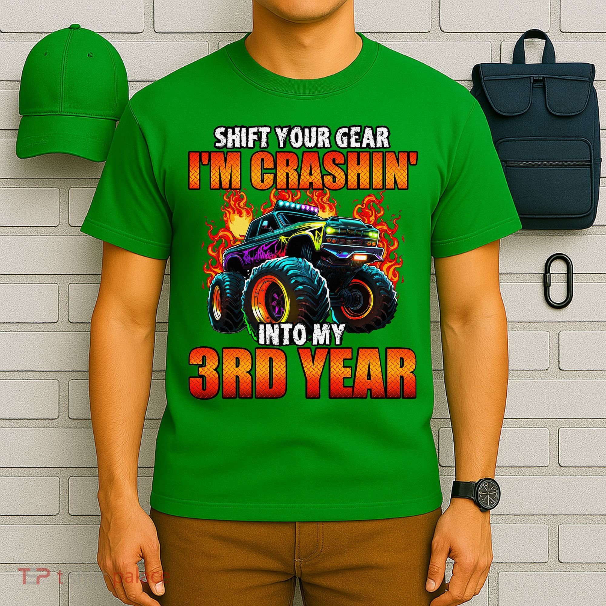 3rd Monster Truck Birthday Party Birthday T-Shirt
