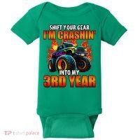 3rd Monster Truck Birthday Party Birthday Baby Bodysuit thumb 0