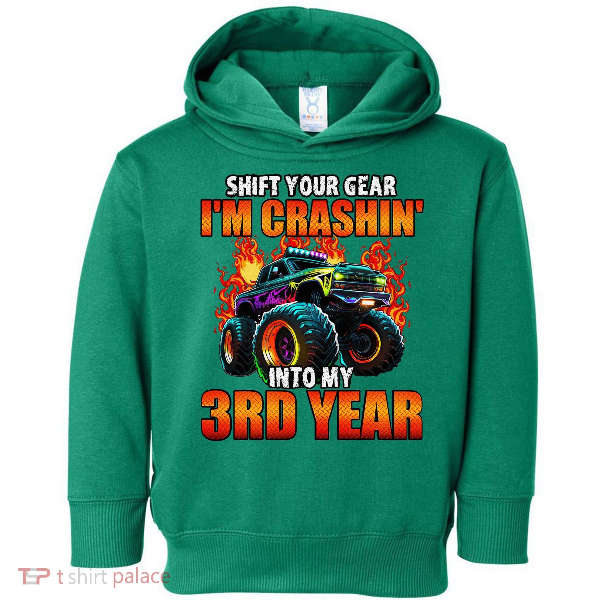 3rd Monster Truck Birthday Party Birthday Toddler Hoodie