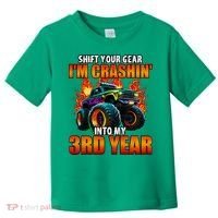 3rd Monster Truck Birthday Party Birthday Toddler T-Shirt thumb 0