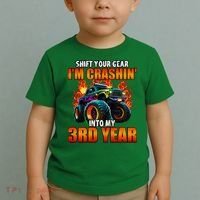 3rd Monster Truck Birthday Party Birthday Toddler T-Shirt thumb 2
