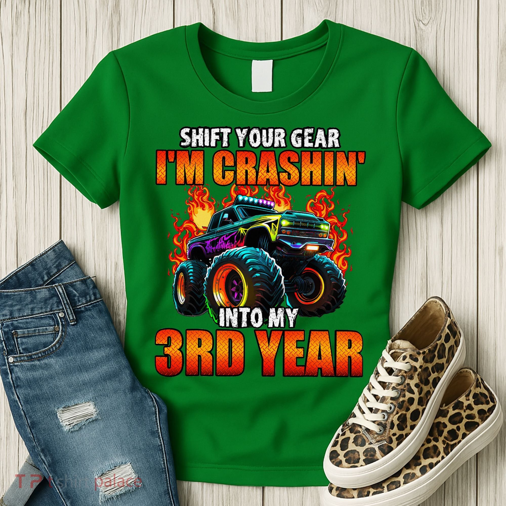 3rd Monster Truck Birthday Party Birthday Women's T-Shirt