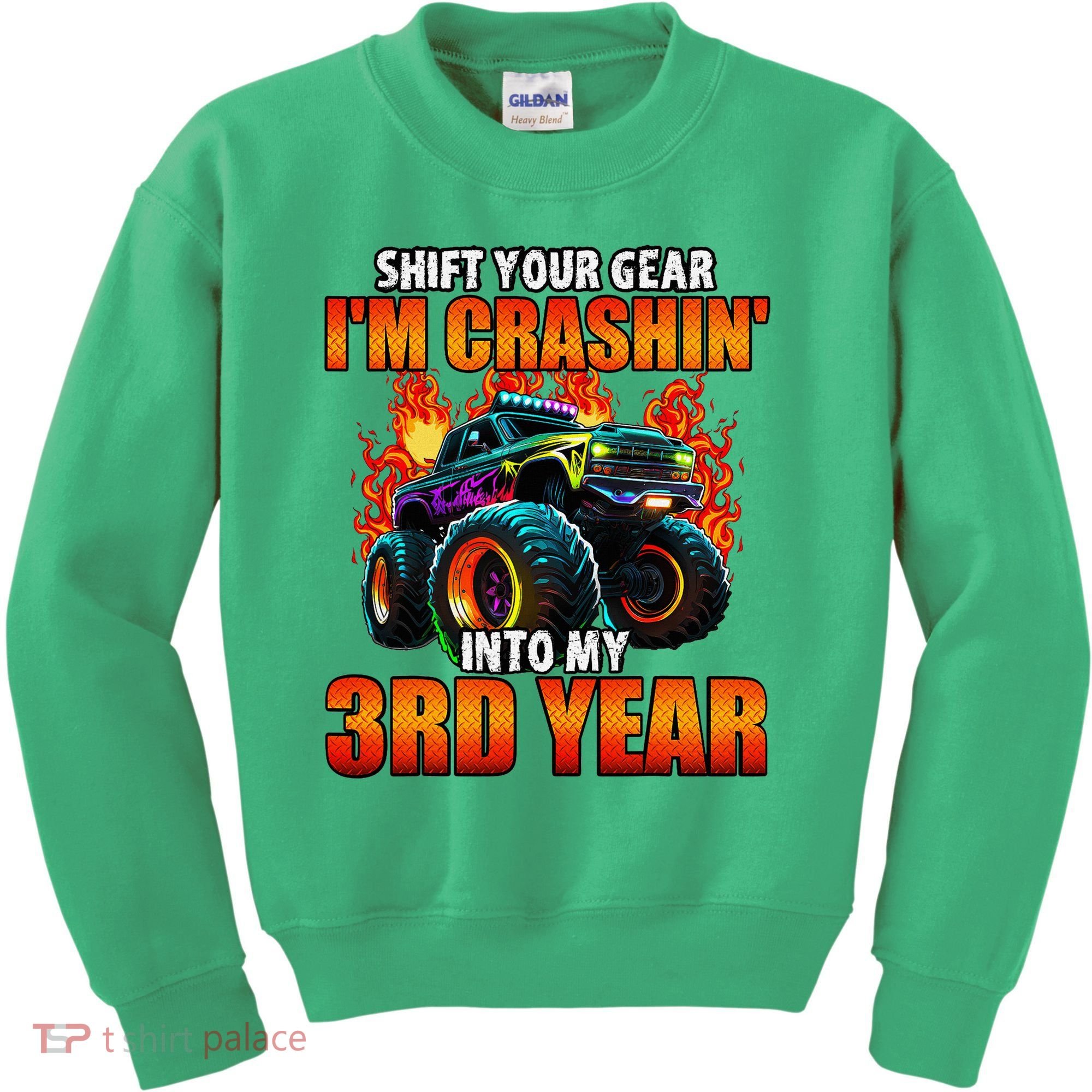 3rd Monster Truck Birthday Party Birthday Kids Sweatshirt