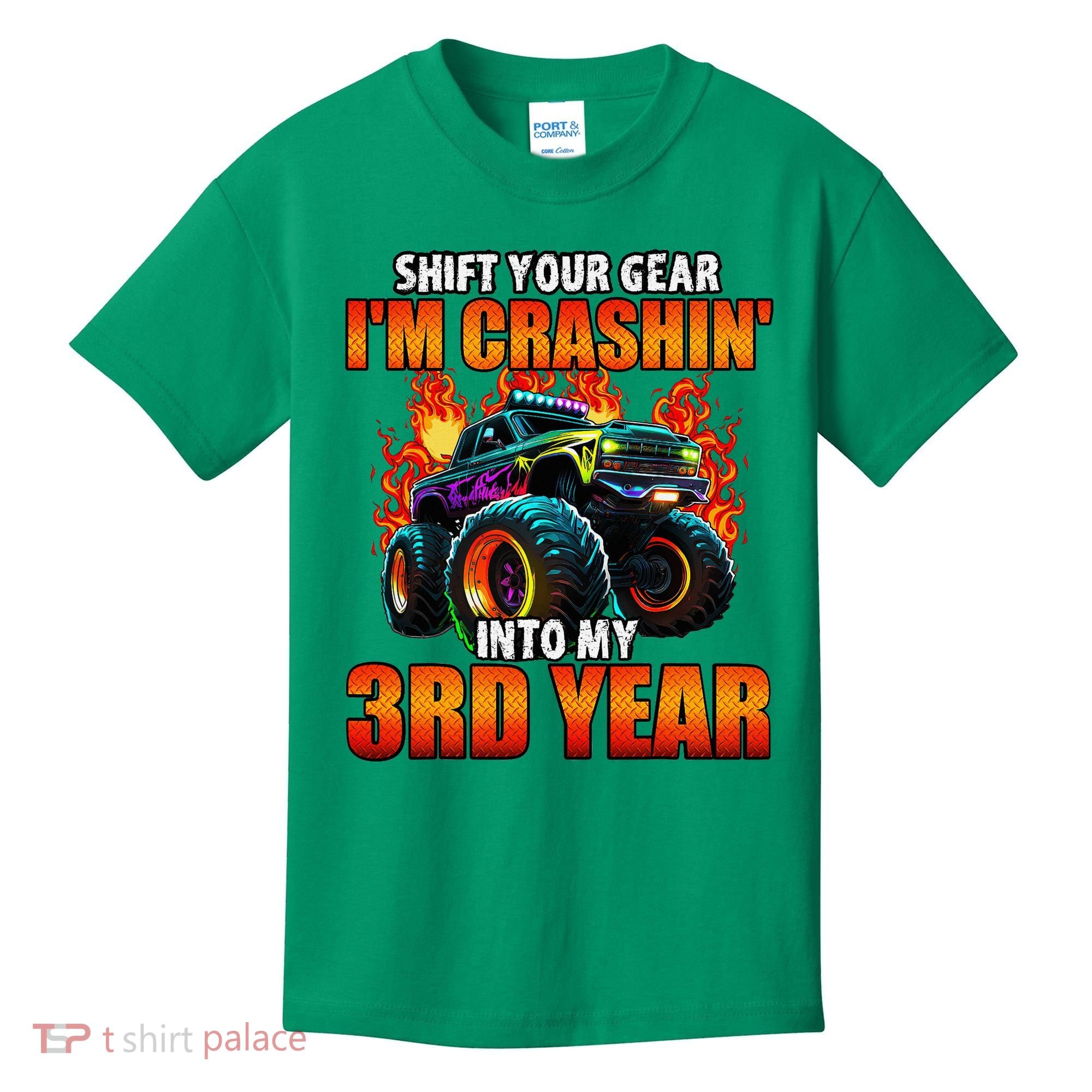 3rd Monster Truck Birthday Party Birthday Kids T-Shirt