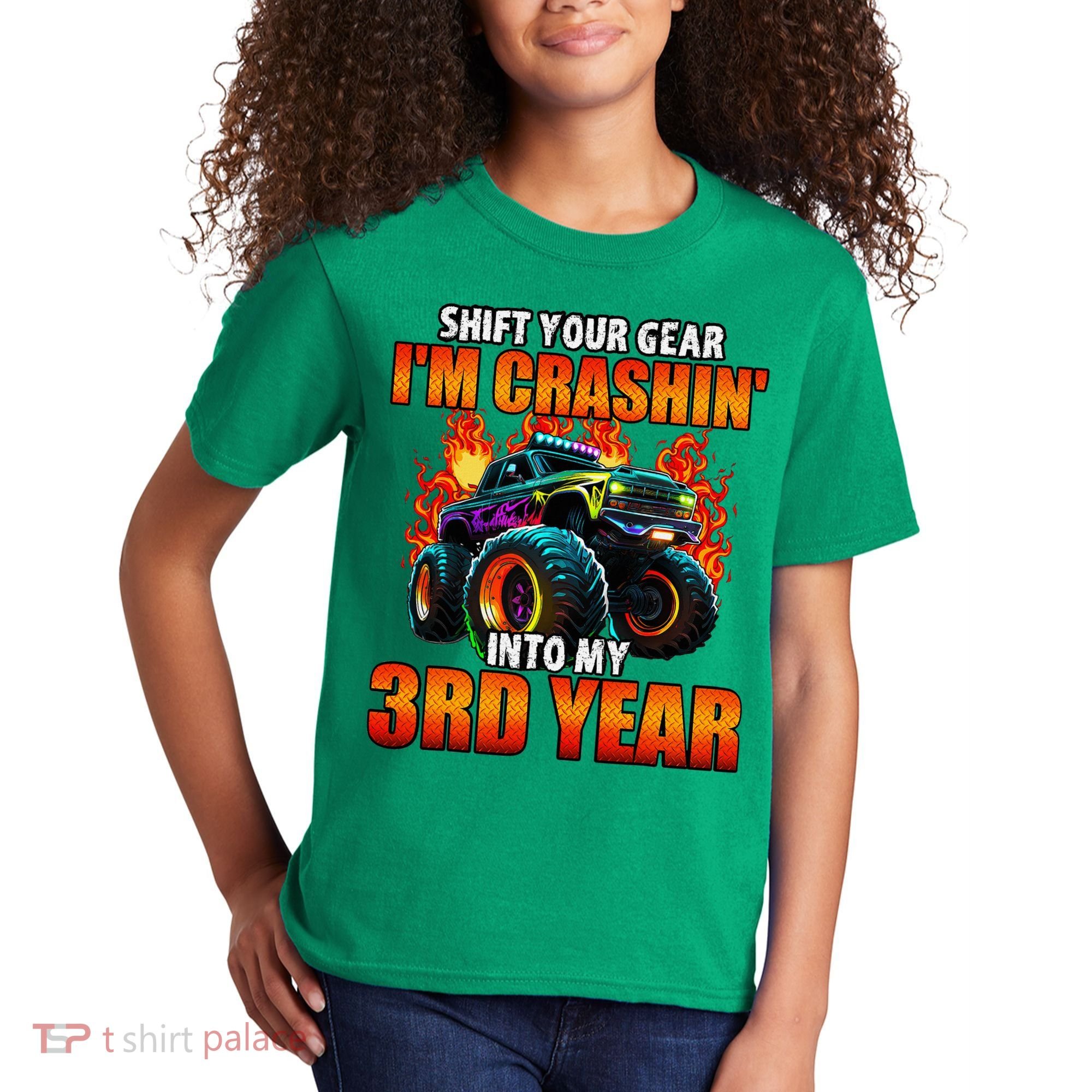 3rd Monster Truck Birthday Party Birthday Kids T-Shirt