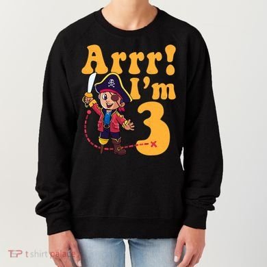 3rd Pirate Birthday Party Arrr IM 3 Three Years Old Women's Sweatshirt