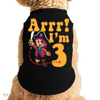 3rd Pirate Birthday Party Arrr IM 3 Three Years Old Doggie Tank