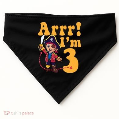 3rd Pirate Birthday Party Arrr IM 3 Three Years Old USA-Made Doggie Bandana