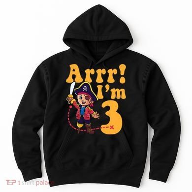 3rd Pirate Birthday Party Arrr IM 3 Three Years Old Hoodie