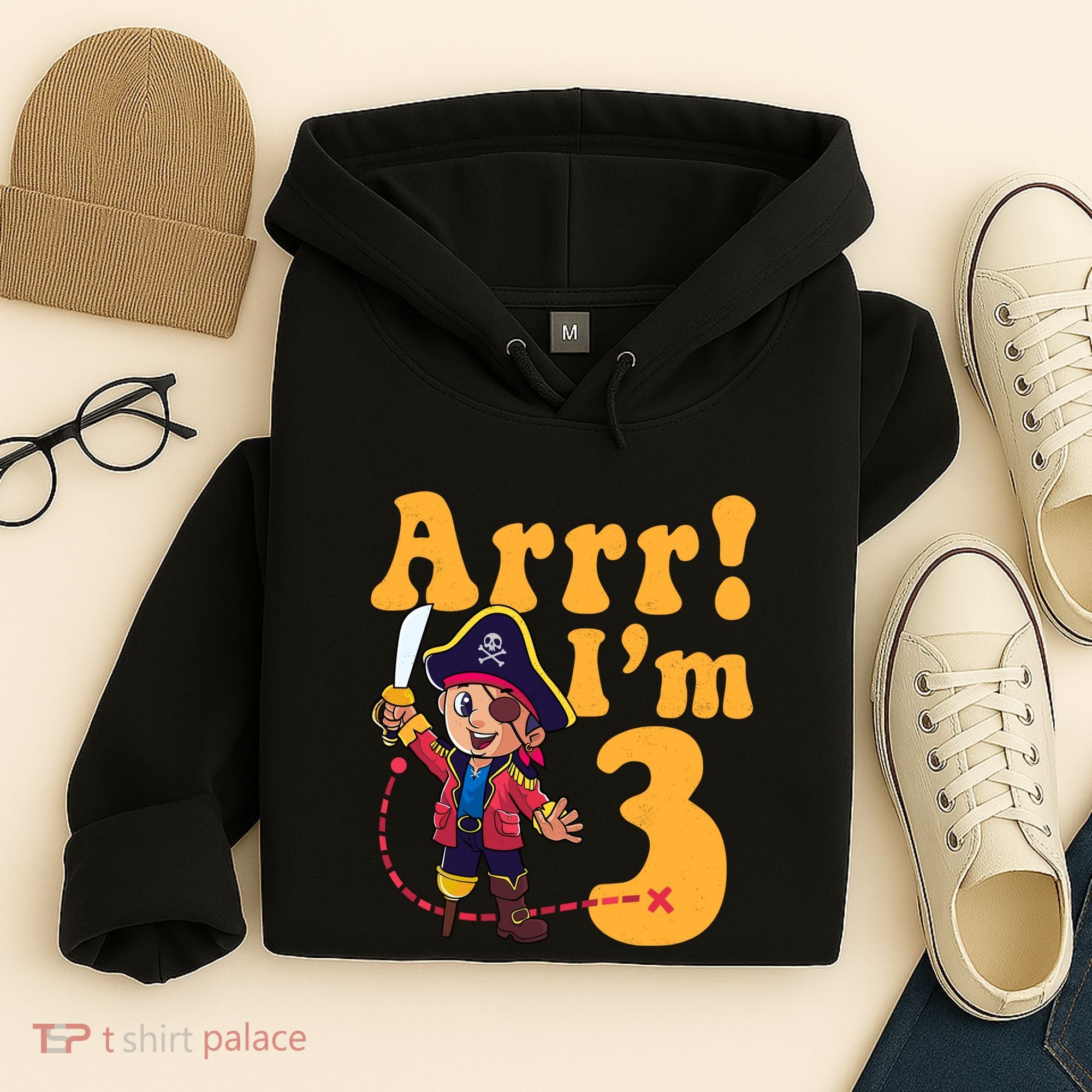 3rd Pirate Birthday Party Arrr IM 3 Three Years Old Hoodie