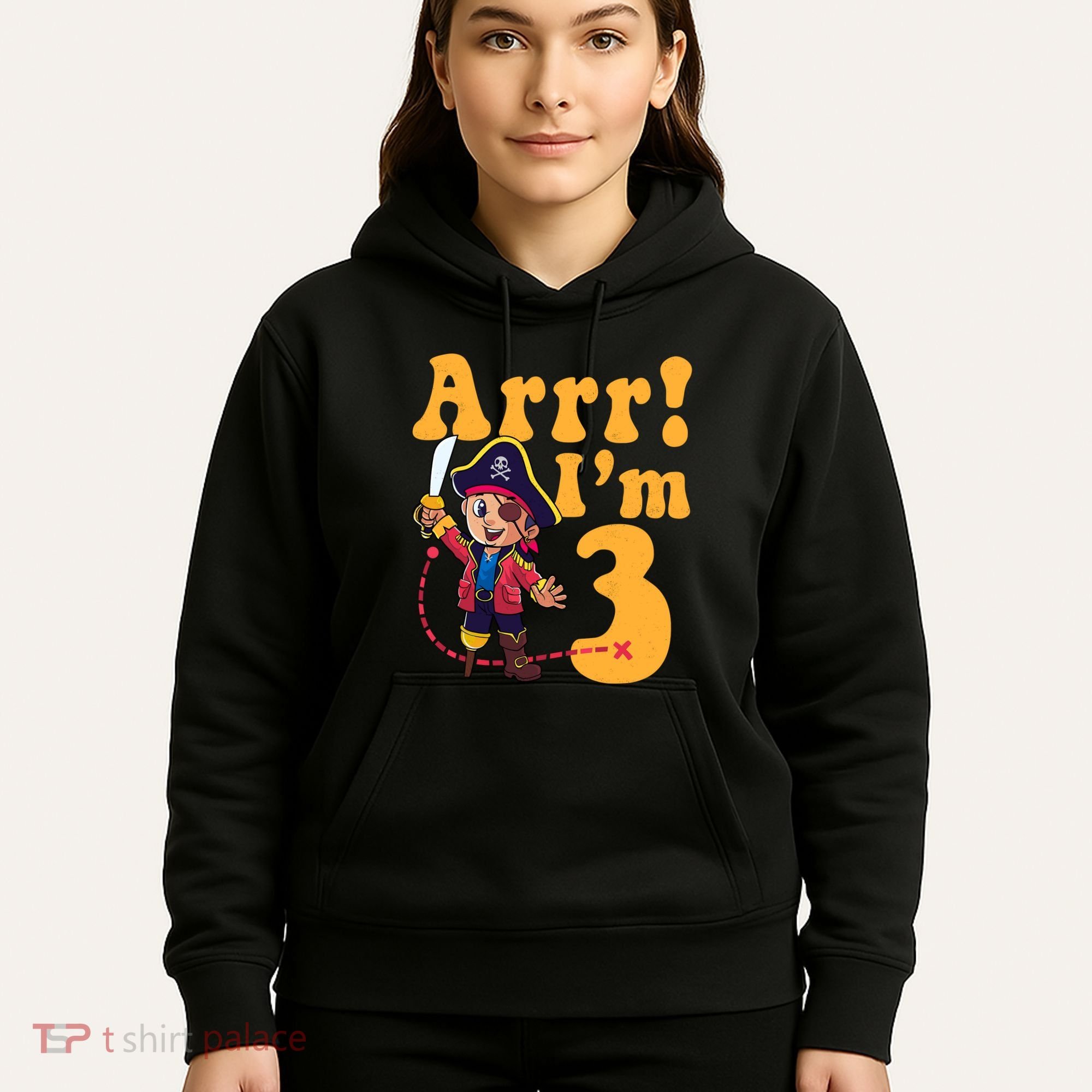 3rd Pirate Birthday Party Arrr IM 3 Three Years Old Hoodie