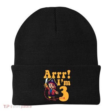 3rd Pirate Birthday Party Arrr IM 3 Three Years Old Beanie