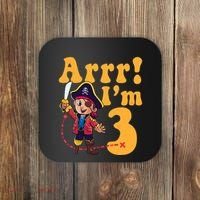 3rd Pirate Birthday Party Arrr IM 3 Three Years Old Coaster thumb 0