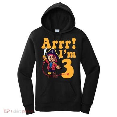 3rd Pirate Birthday Party Arrr IM 3 Three Years Old Women's Hoodie