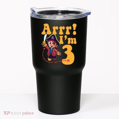 3rd Pirate Birthday Party Arrr IM 3 Three Years Old Tumbler