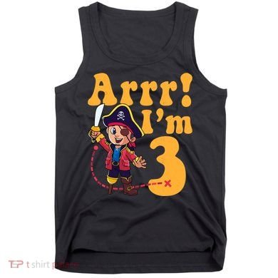3rd Pirate Birthday Party Arrr IM 3 Three Years Old Tank Top