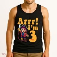 3rd Pirate Birthday Party Arrr IM 3 Three Years Old Tank Top thumb 3